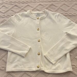 J. Crew Factory Cream Cardigan with Gold Buttons